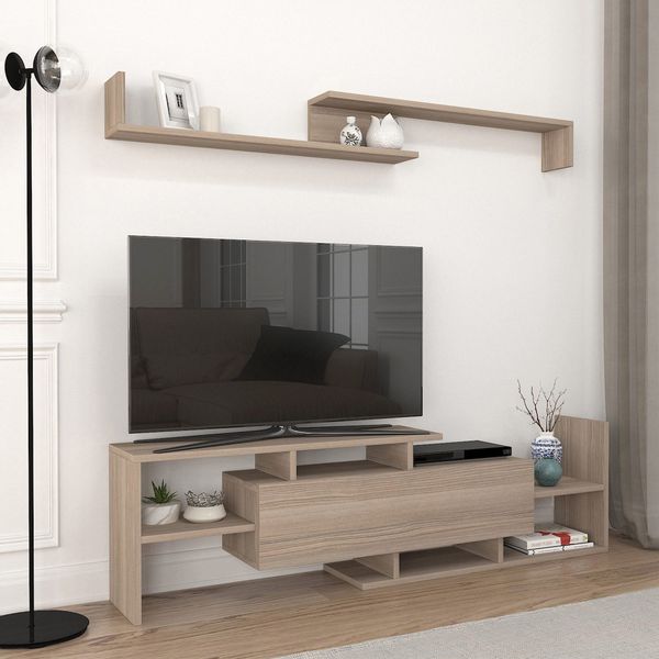 en.casa TV-Schrank »Liksefte« mit Wandregal 154x28x42 günstig online kaufen