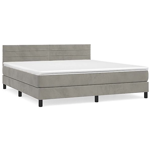 vidaXL Boxspringbett mit Matratze Hellgrau 160x200 cm Samt1397699 günstig online kaufen