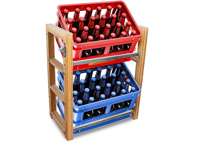 Dimono Flaschenregal DIMONO Bambus Getränkekisten Regal – Ablage für 2/3/6 günstig online kaufen