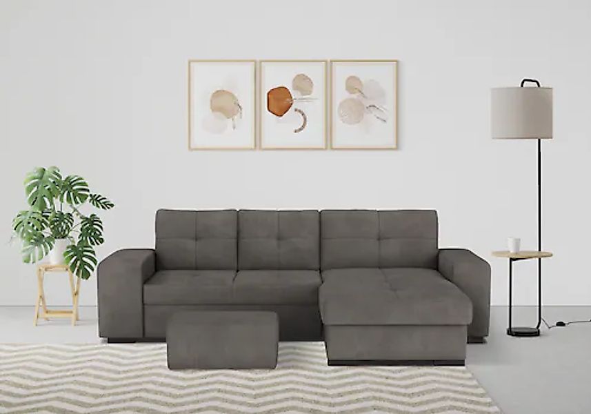 COTTA Ecksofa »Mattina L-Form«, mit Hocker, wahlweise mit Bettfunktion & Be günstig online kaufen