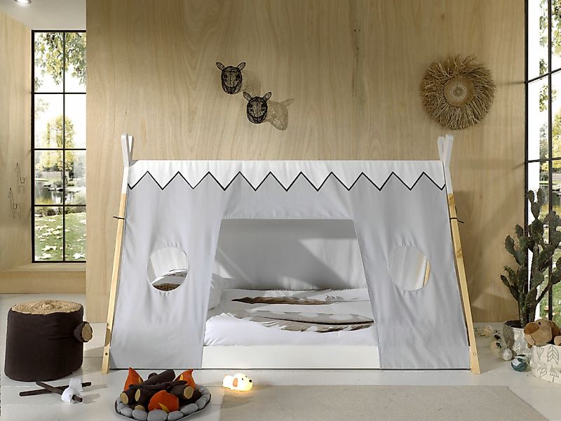 Vipack Kinderbett "TIPI, Kiefer massiv, 2-farbig lackiert, mit Rolllattenro günstig online kaufen
