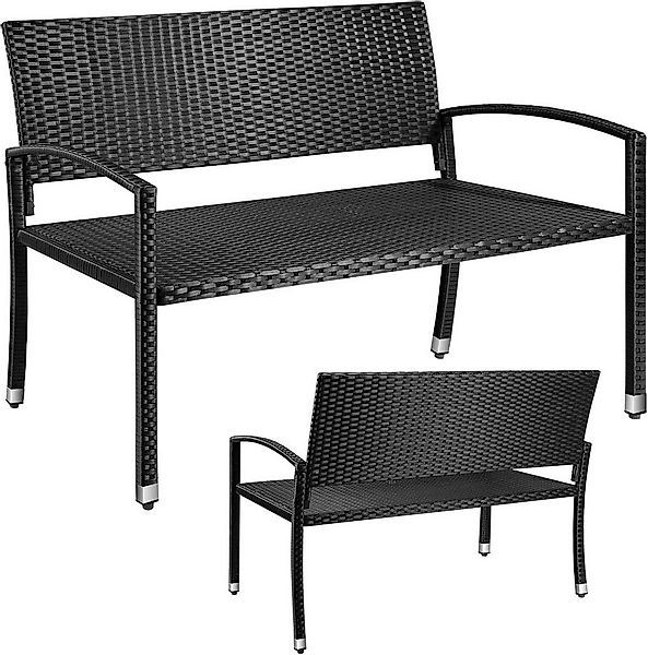 TLGREEN Gartenbank Polyrattan Sitzbank Wetterfest, 2 Sitzer Parkbank (Ratta günstig online kaufen