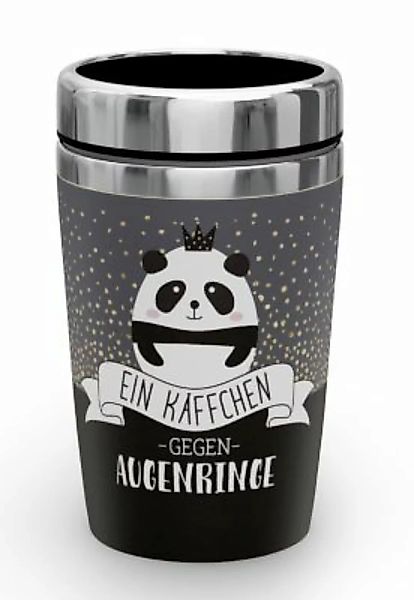 Thermobecher to go Panda Käffchen - Augenringe 240 ml schwarz günstig online kaufen