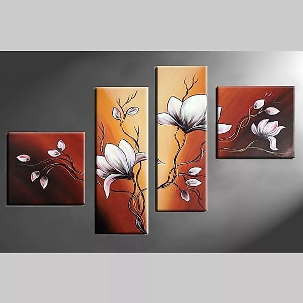 4 Leinwandbilder MAGNOLIA (3) 100 x 70cm Handgemalt günstig online kaufen