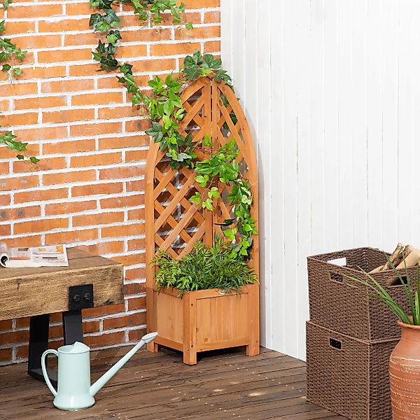 Outsunny Pflanzkasten mit Rankhilfe  Blumenkasten, für Garten, Terrasse, Ba günstig online kaufen