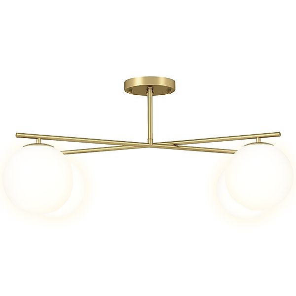 HOMCOM Deckenleuchte LED 40W Deckenlampe 4 Lichter E14 halbflächenbündige M günstig online kaufen
