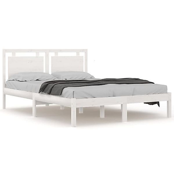 vidaXL Bettgestell Massivholzbett Weiß 200x200 cm Bett Bettgestell Doppelbe günstig online kaufen