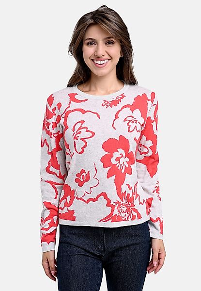 BICALLA Strickpullover Strickpullover mit Blütenmuster in günstig online kaufen