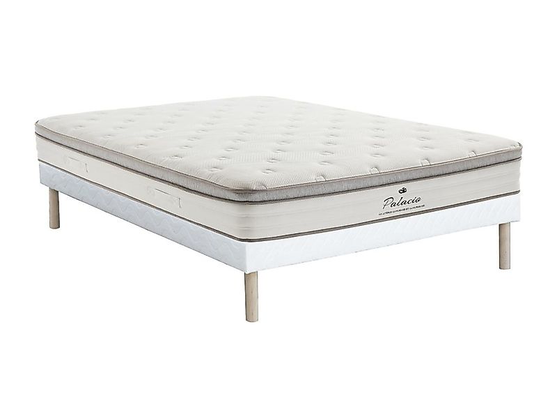Bett-Set 140x190 cm - Polsterbettgestell + Taschenfederkernmatratze 7 Zonen günstig online kaufen