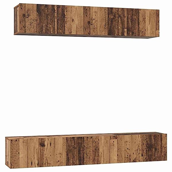 vidaXL TV-Schrank Set Wandmontiert 5-Tlg Altholz Holzwerkstoff 3393405 günstig online kaufen
