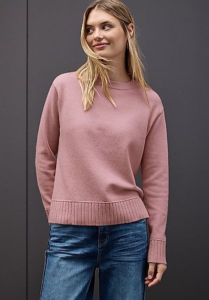 STREET ONE Rundhalspullover mit Rippbündchen günstig online kaufen