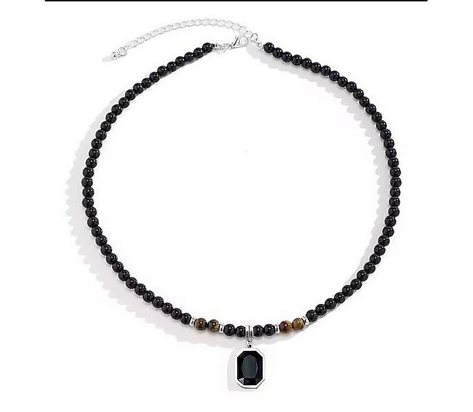 KARMA Perlenkette Herren Perlenkette schwarz mit Anhänger (Herrenschmuck Ge günstig online kaufen