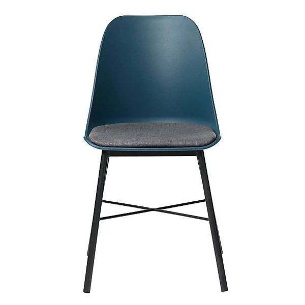 Esstisch Stühle in Blau und Schwarz Kunststoff und Metall (2er Set) günstig online kaufen