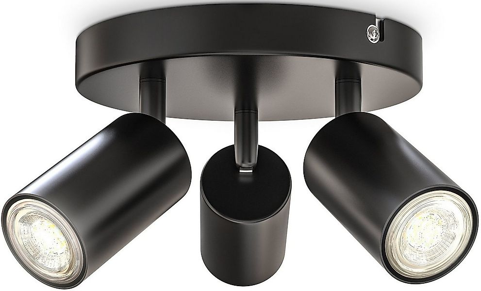 B.K.Licht Deckenspots, ohne Leuchtmittel, 3-flammige Spotlampe, rund, schwe günstig online kaufen
