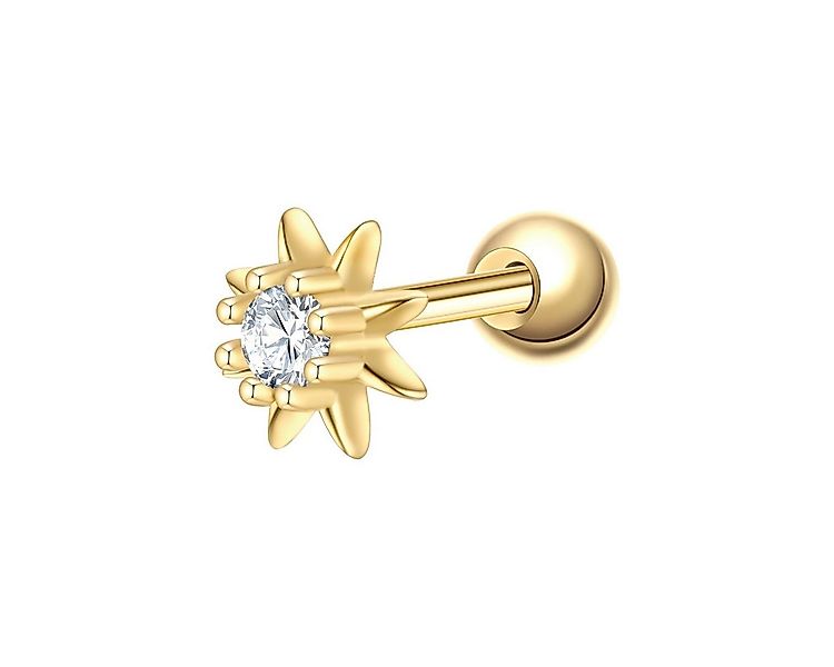 Glanzstücke München Single-Ohrstecker Blume gelbgold, mit Zirkonia günstig online kaufen
