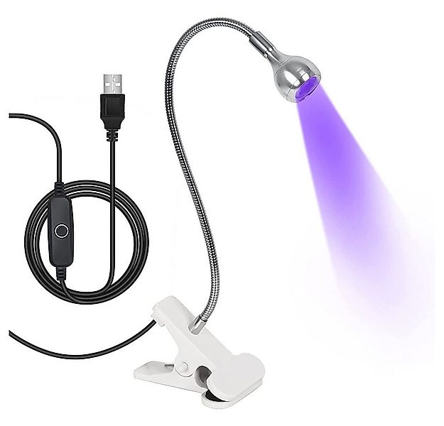 Rosnek LED Discolicht 3W 395nm, UV, Klemme, USB, für fluoreszierende Farbe günstig online kaufen
