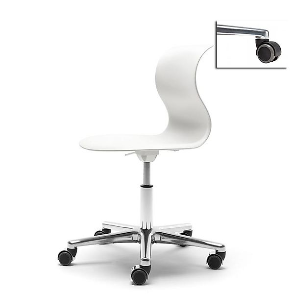 Kinderstuhl Pro 5 schneeweiß Aluminium polliert (+40€) Weich mit schwarzer günstig online kaufen