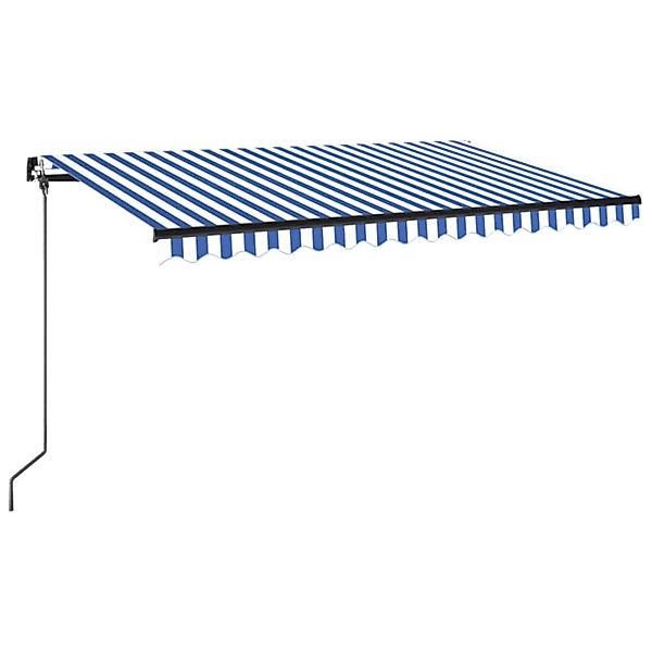 furnicato Markise Manuell Einziehbar 450x350 cm Blau und Weiß günstig online kaufen