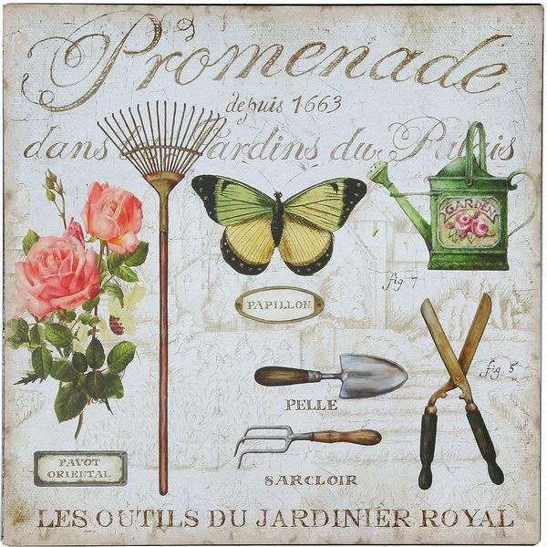 Ambiente Haus Metallbild "Metallbild - Garten (Grün Giesskanne)" 1 Stk. tlg günstig online kaufen