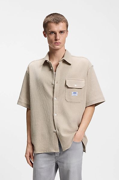 HUGO Blue Kurzarmhemd "Ebaffino" mit Waffelstruktur, Relaxed Fit günstig online kaufen