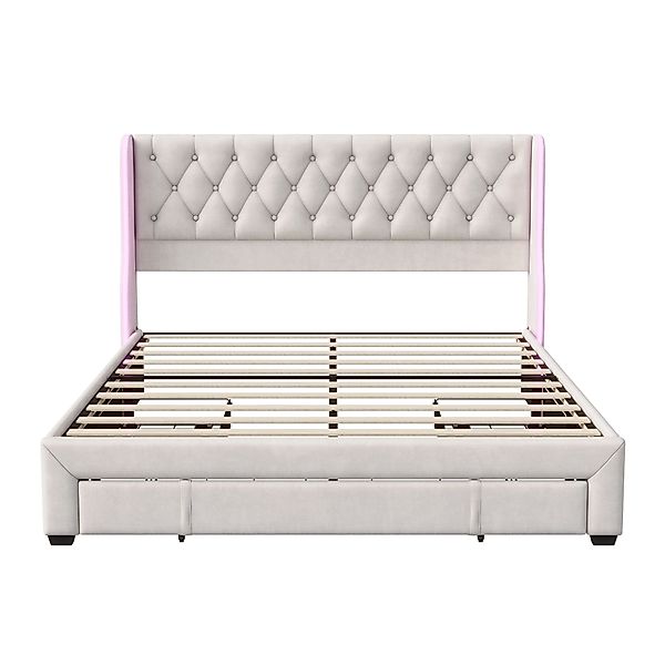 Gdood Polsterbett Stauraumbett Doppelbett LED (Jugendbett, günstig online kaufen