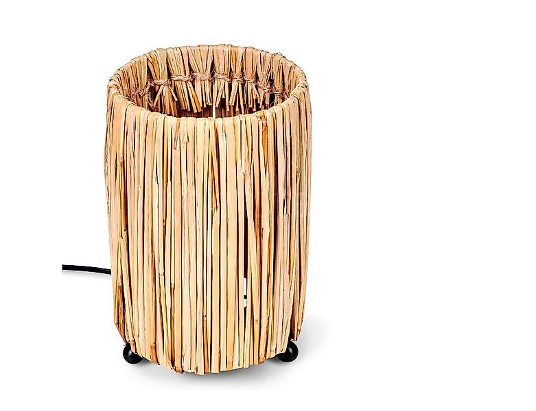 hofstein Tischleuchte moderne Boho Tischlampe aus Metall/Rattan in Schwarz/ günstig online kaufen