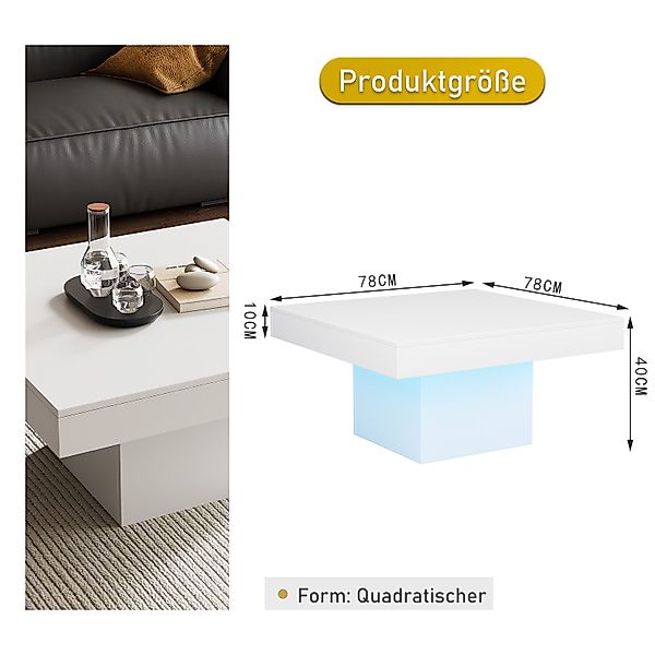 radelldar Couchtisch Wohnzimmertisch mit led beleuchtung günstig online kaufen