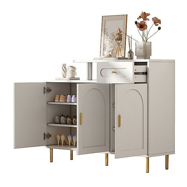 Refined Living Schuhschrank Sideboard mit Metallgriffen,Kommode mit Staurau günstig online kaufen