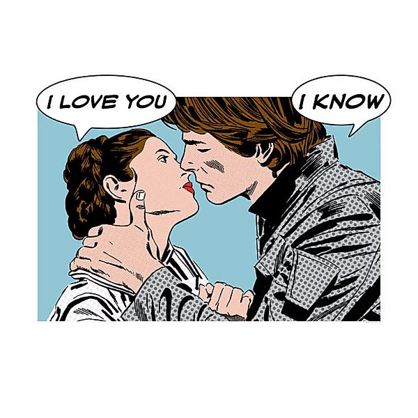 KOMAR Wandbild - Star Wars Classic Comic Quote Leia Han - Größe: 70 x 50 cm günstig online kaufen