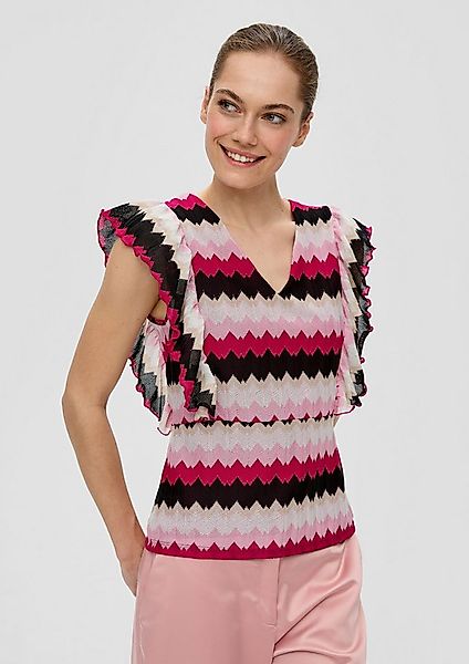 s.Oliver Kurzarmshirt T-Shirt Shirt mit Volantärmeln günstig online kaufen