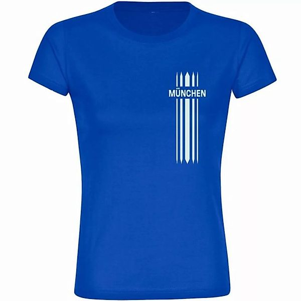 multifanshop T-Shirt Damen München blau - Streifen - Frauen günstig online kaufen