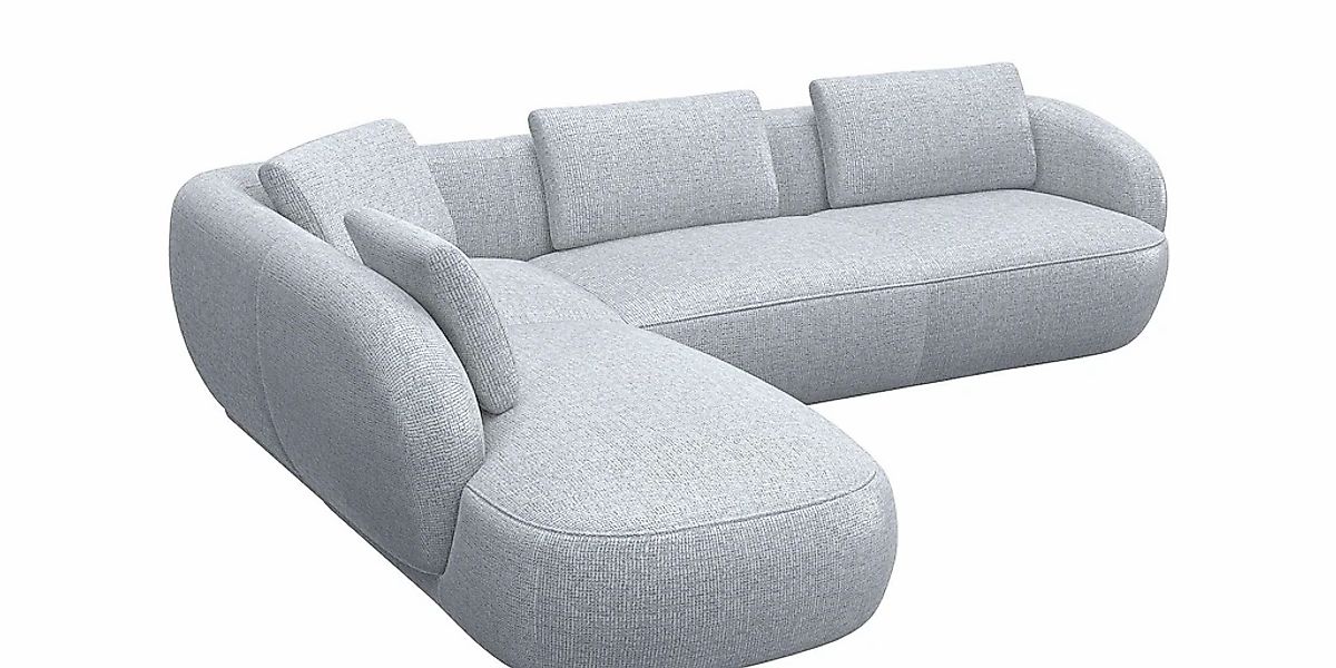FLEXLUX Ecksofa »Torino, rund, L-Form, Sofa-Ecke mit Ottomane«, Modernes, o günstig online kaufen