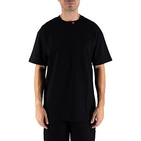 Vision Of Super  T-Shirt Schwarzes T-Shirt mit gesticktem Full Heart am Hal günstig online kaufen