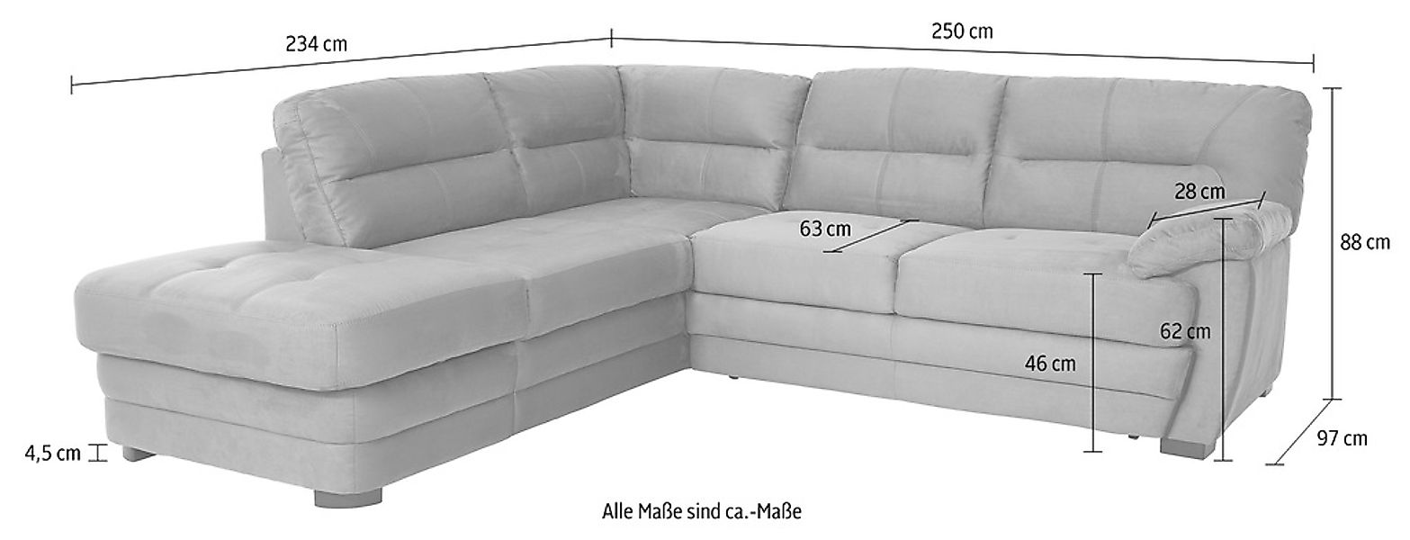 COTTA Ecksofa »Royale L-Form«, wahlweise mit Bettfunktion günstig online kaufen