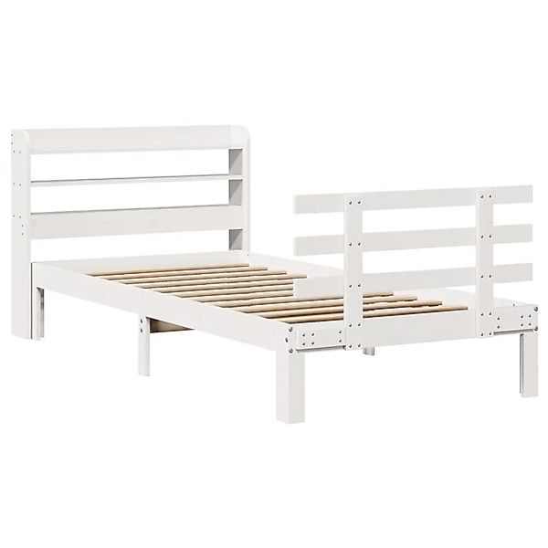 vidaXL Bettgestell mit Kopfteil Ohne Matratze Weiß 90x200 cm 3306848 günstig online kaufen