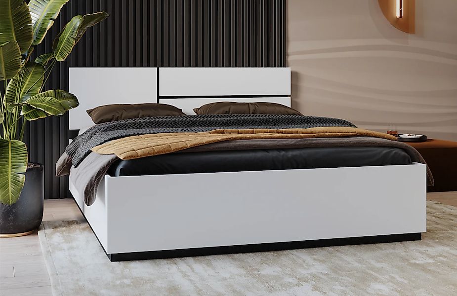 Home affaire Bettgestell "Cross, moderner Bettrahmen", Doppelbett in zwei G günstig online kaufen