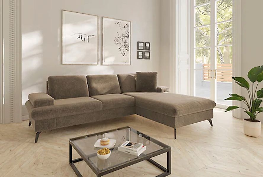 sit&more Ecksofa »Morris Jubi L-Form, B: 247 cm« mit Armteilfunktion & 1 Zi günstig online kaufen