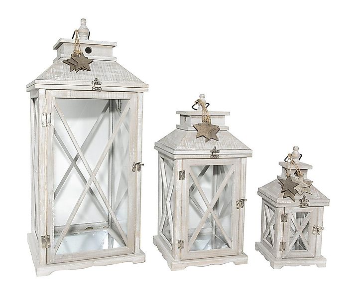 Trend Line Kerzenlaterne TrendLine Holzlaterne 49 x 22 x 22 cm grau günstig online kaufen