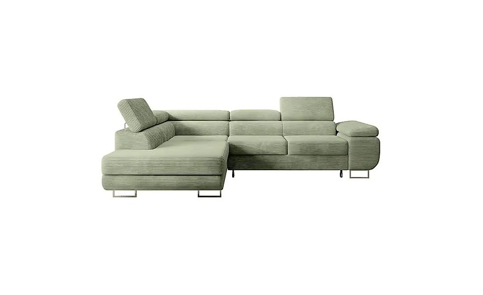 Selsey Ecksofa mit Schlaffunktion Stevil ¦ grün ¦ Maße (cm): B: 275 H: 90 P günstig online kaufen