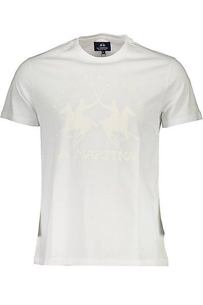 La Martina T-Shirt Weißes Herren-T-Shirt mit Rundhals und Aufdruck günstig online kaufen