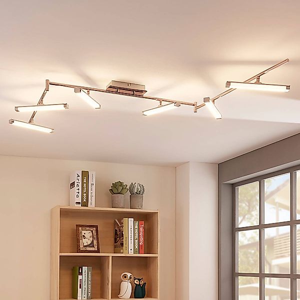 Lindby LED-Deckenleuchte Pilou, 6-flg., dimmbar, chrom günstig online kaufen