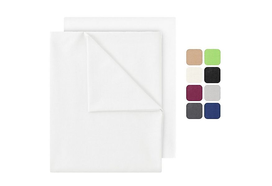 NatureMark Bettlaken gewebtes Bettlaken, 100% Baumwolle, Gummizug: ohne, (2 günstig online kaufen