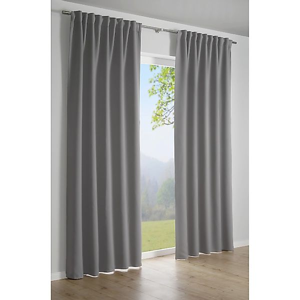 Gardinia Schlaufenschal mit Gardinenband Dimout Grau 245 cm x 140 cm günstig online kaufen