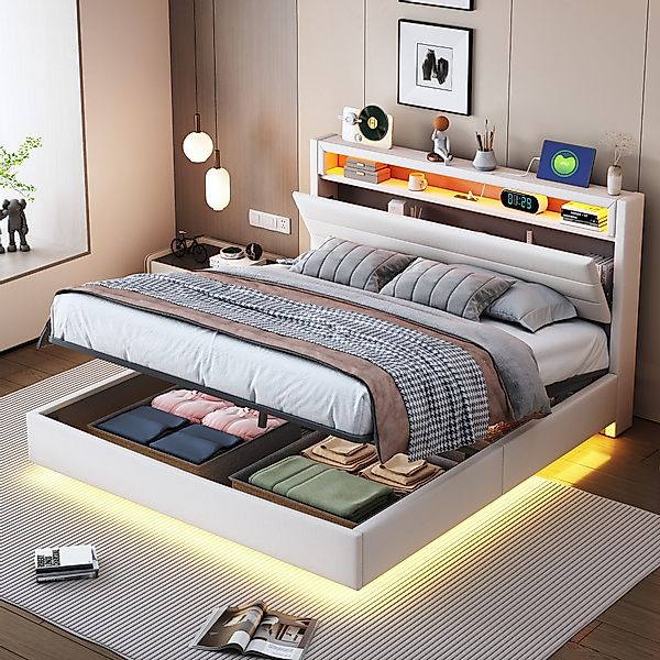 HAUSS SPOLE Polsterbett 140x200cm mit USB-Steckdose günstig online kaufen