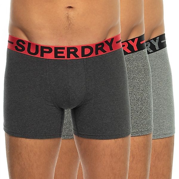 Superdry 3-er Set Boxer Briefs Grau & Rot günstig online kaufen