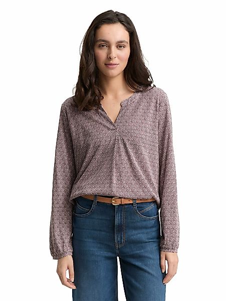 TOM TAILOR Langarmbluse mit grafischem Muster günstig online kaufen