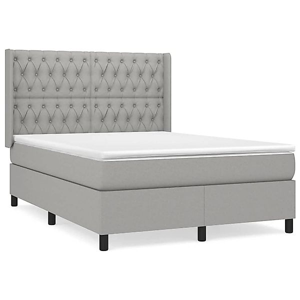 vidaXL Boxspringbett mit Matratze Hellgrau 140x190 cm Stoff1394778 günstig online kaufen