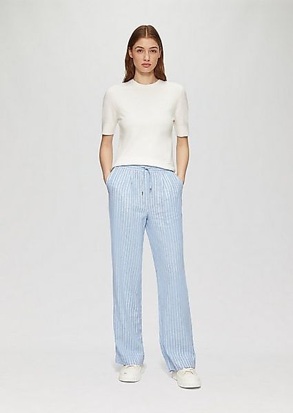 s.Oliver Stoffhose Wide-Leg-Hose aus Leinemix Gummizug günstig online kaufen