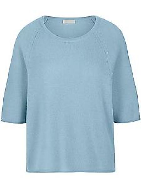Rundhals-Pullover Raglan-Halb­arm Peter Hahn blau günstig online kaufen