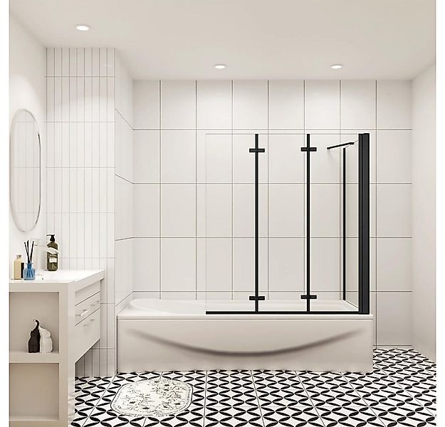 duschspa Badewannenaufsatz 6mm ESG Faltwand mit Seitenwand Duschtrennwand a günstig online kaufen